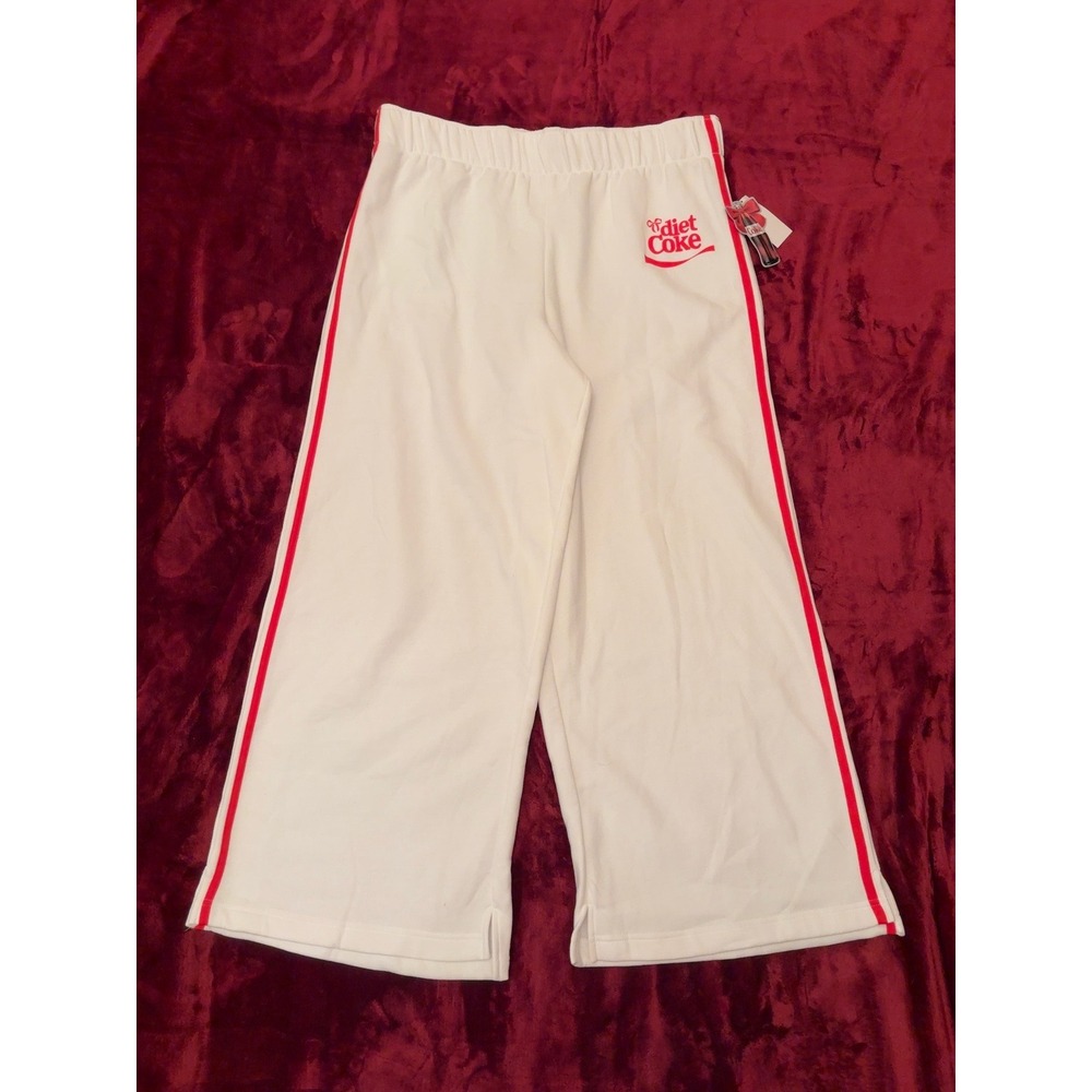 Diet Coke White Wide Leg Lounge Sweatpants XXL Red Side Stripe NWT Coca-Cola